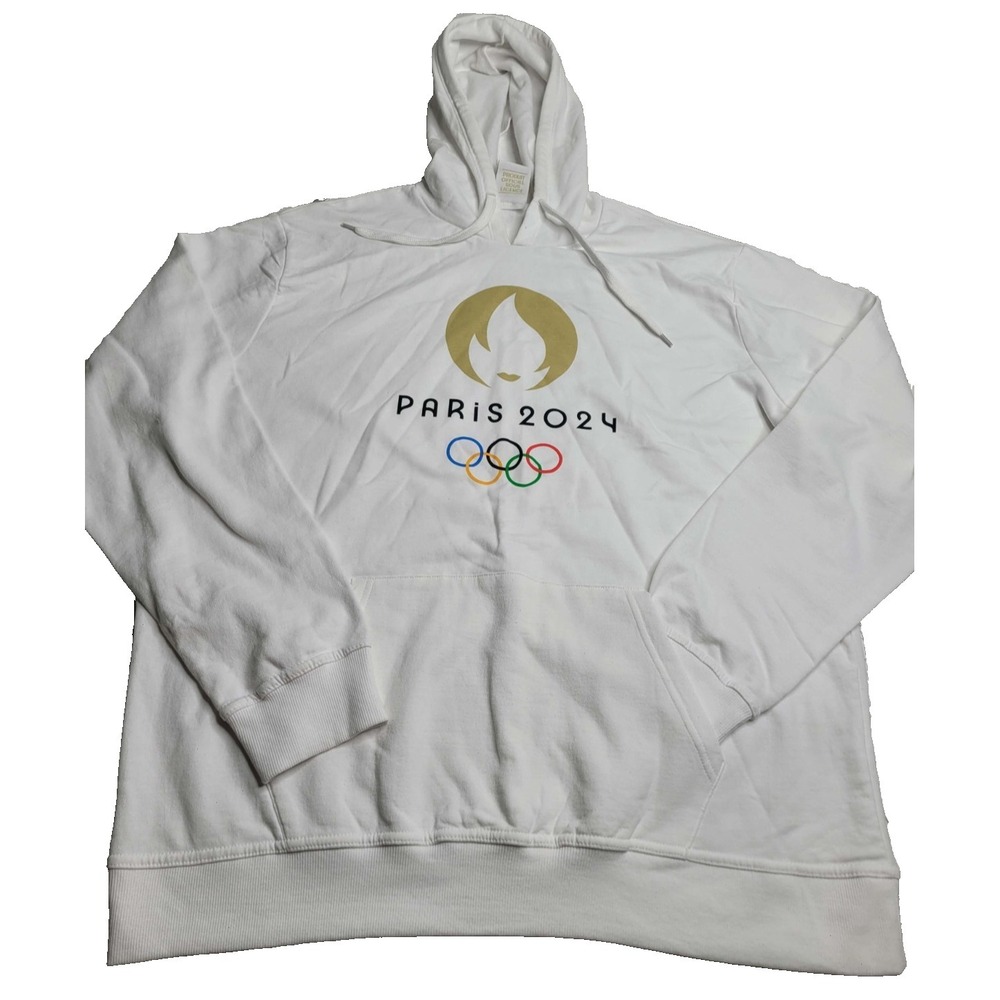 Paris 2024 Olympics White Hooded Sweatshirt Adult XL‎
